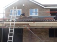 Roof of kitchen extension is nearing completion