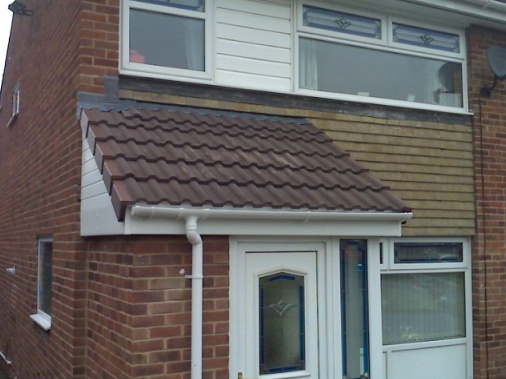 Original flat roof of this porch which was leaking has now been replaced with a pitch roof