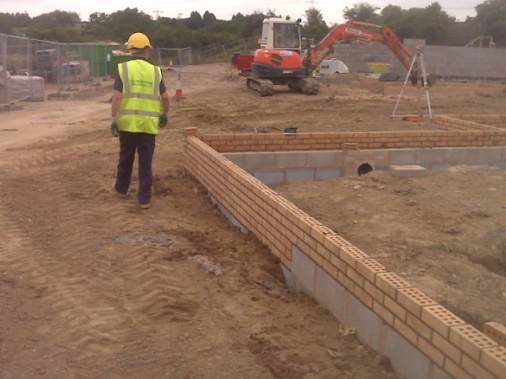 Foundation complete, ready for delivery and placing of block and beam floor
